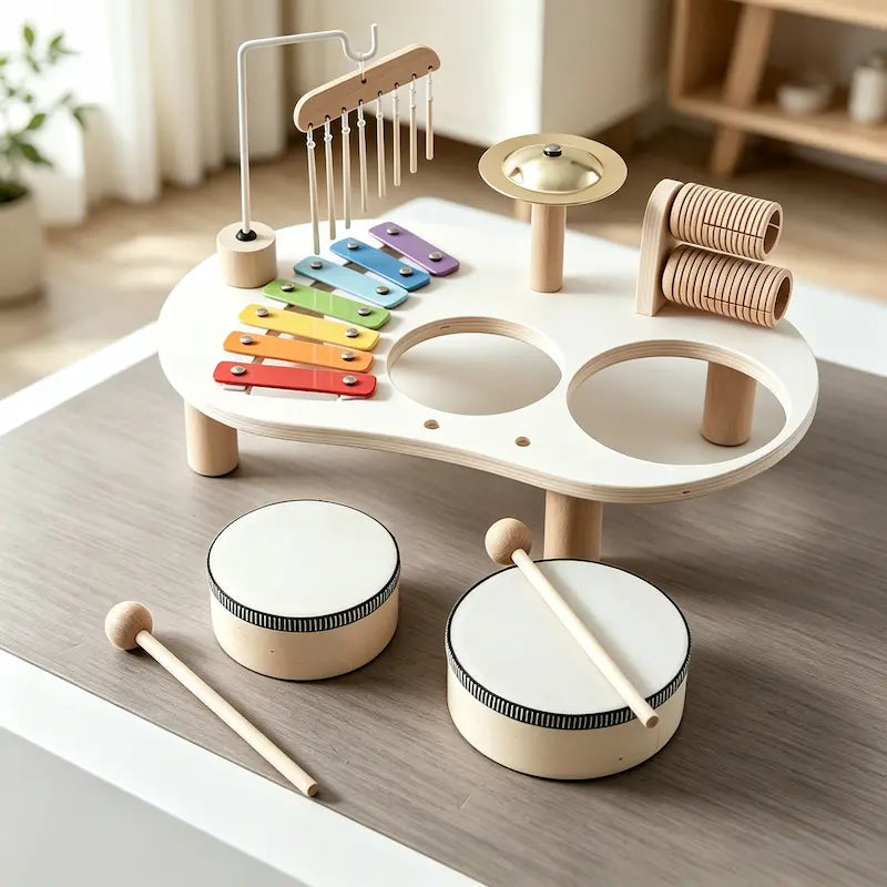 Montessori Wooden Musical Activity  Toy Table for Toddlers