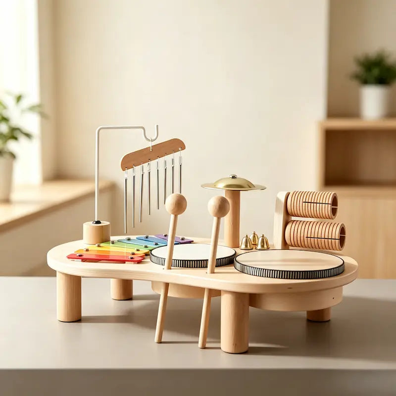 Montessori Wooden Musical Activity  Toy Table for Toddlers