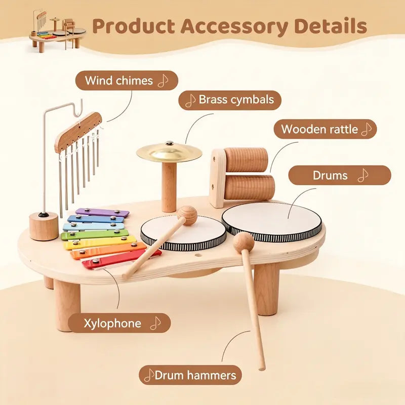 Montessori Wooden Musical Activity  Toy Table for Toddlers