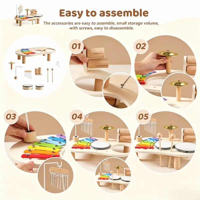 Montessori Wooden Musical Activity  Toy Table for Toddlers