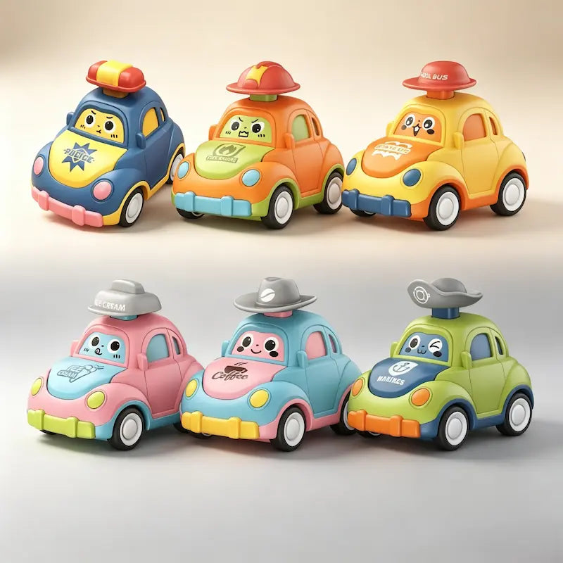 Cartoon Press & Go Toddler Toy Cars