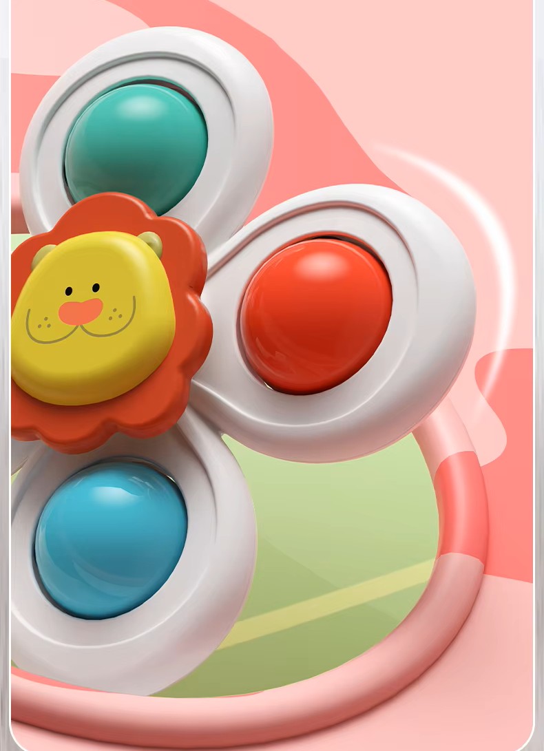 Baby Suction Cup Spinner Toys - 3-Pack Sensory & Bath Toys