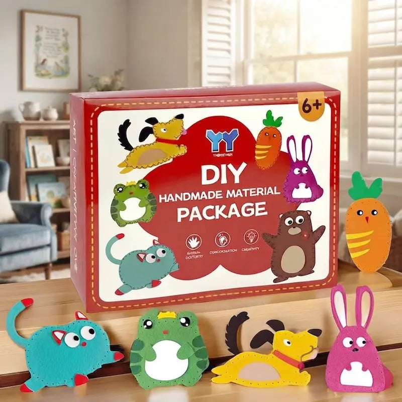 Safe DIY Felt Animal Sewing Craft Kit for Kids