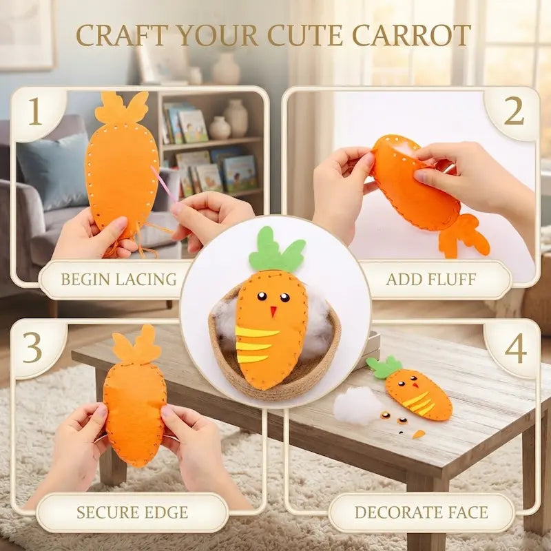 Safe DIY Felt Animal Sewing Craft Kit for Kids