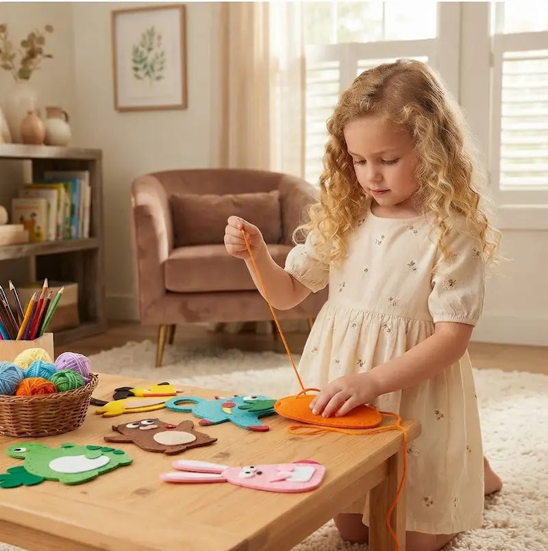 Safe DIY Felt Animal Sewing Craft Kit for Kids