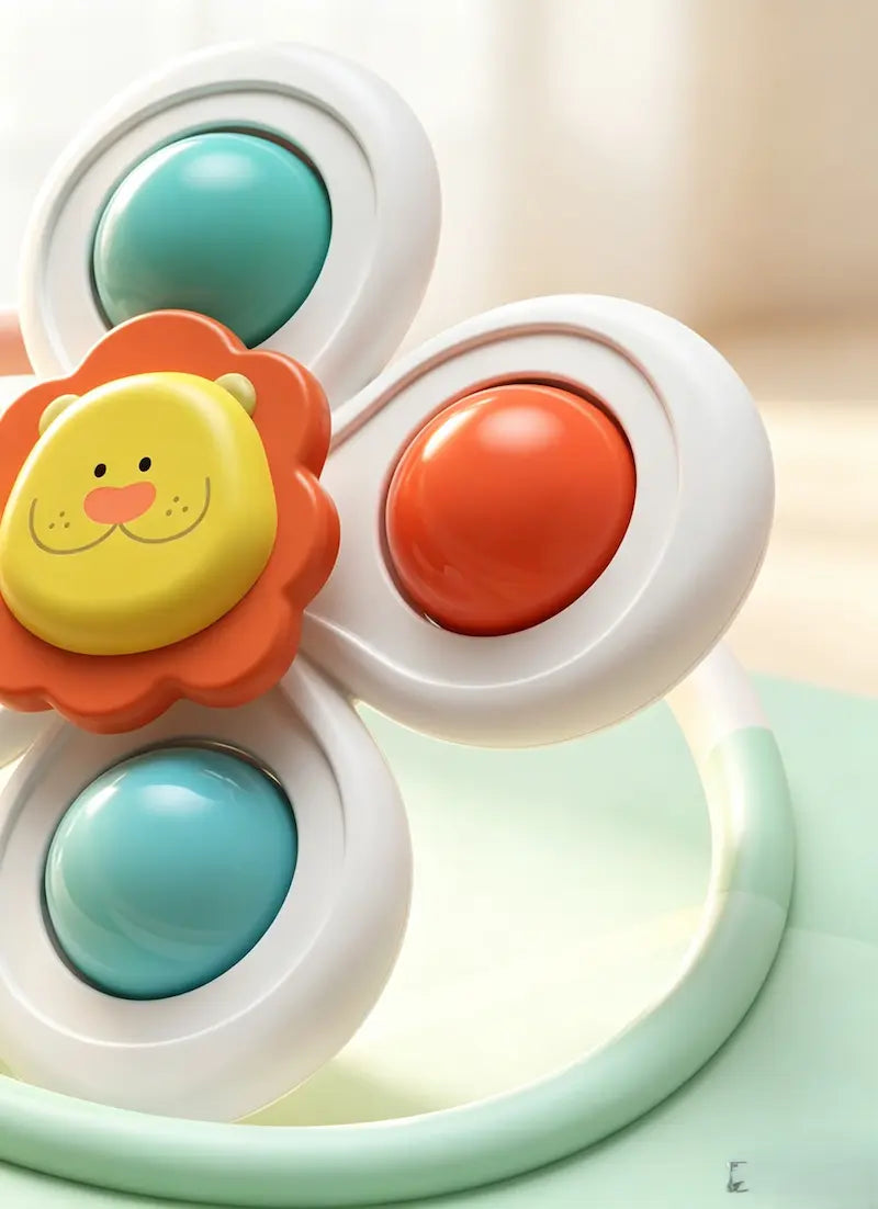 Baby Suction Cup Spinner Toys - 3-Pack Sensory & Bath Toys