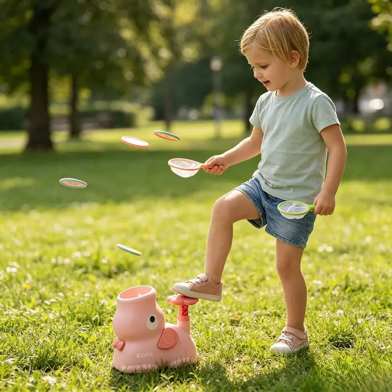 Kids Flying Disc Launcher & Catching Toy