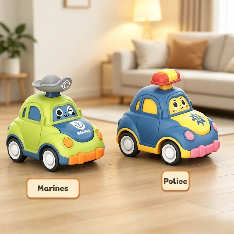 Cartoon Press & Go Toddler Toy Cars