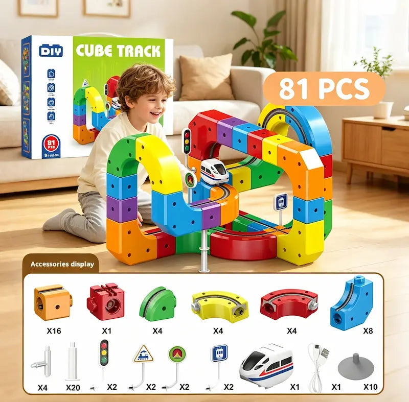 Magical 3D Building Track Train Set (STEM Educational Toy)