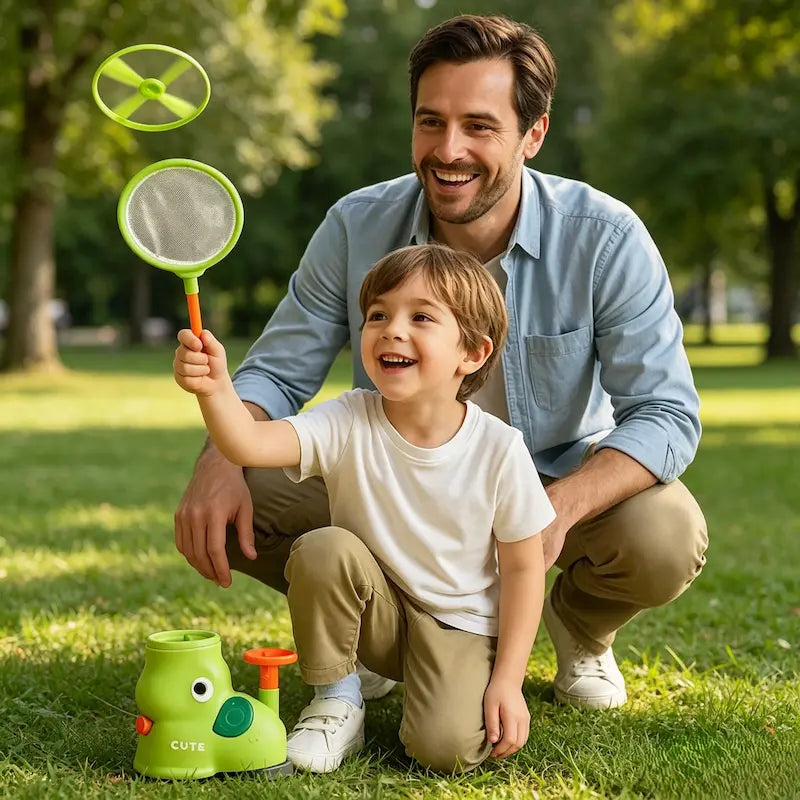 Kids Flying Disc Launcher & Catching Toy