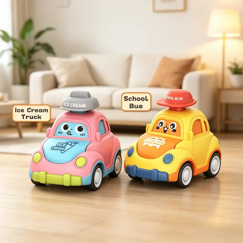 Cartoon Press & Go Toddler Toy Cars