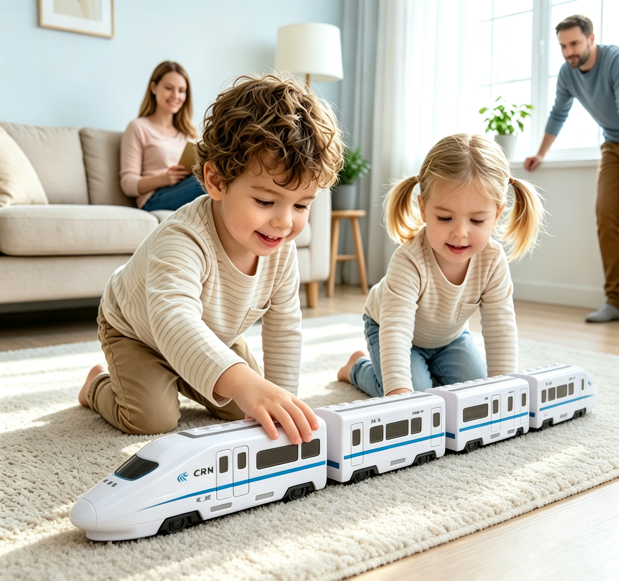Kids DIY Electric High-Speed Train Set with Sound & Light