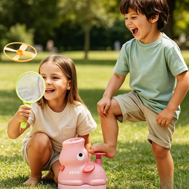Kids Flying Disc Launcher & Catching Toy