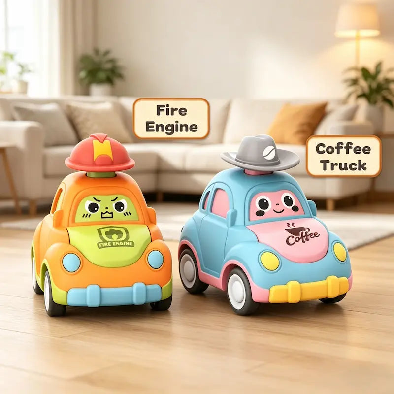 Cartoon Press & Go Toddler Toy Cars