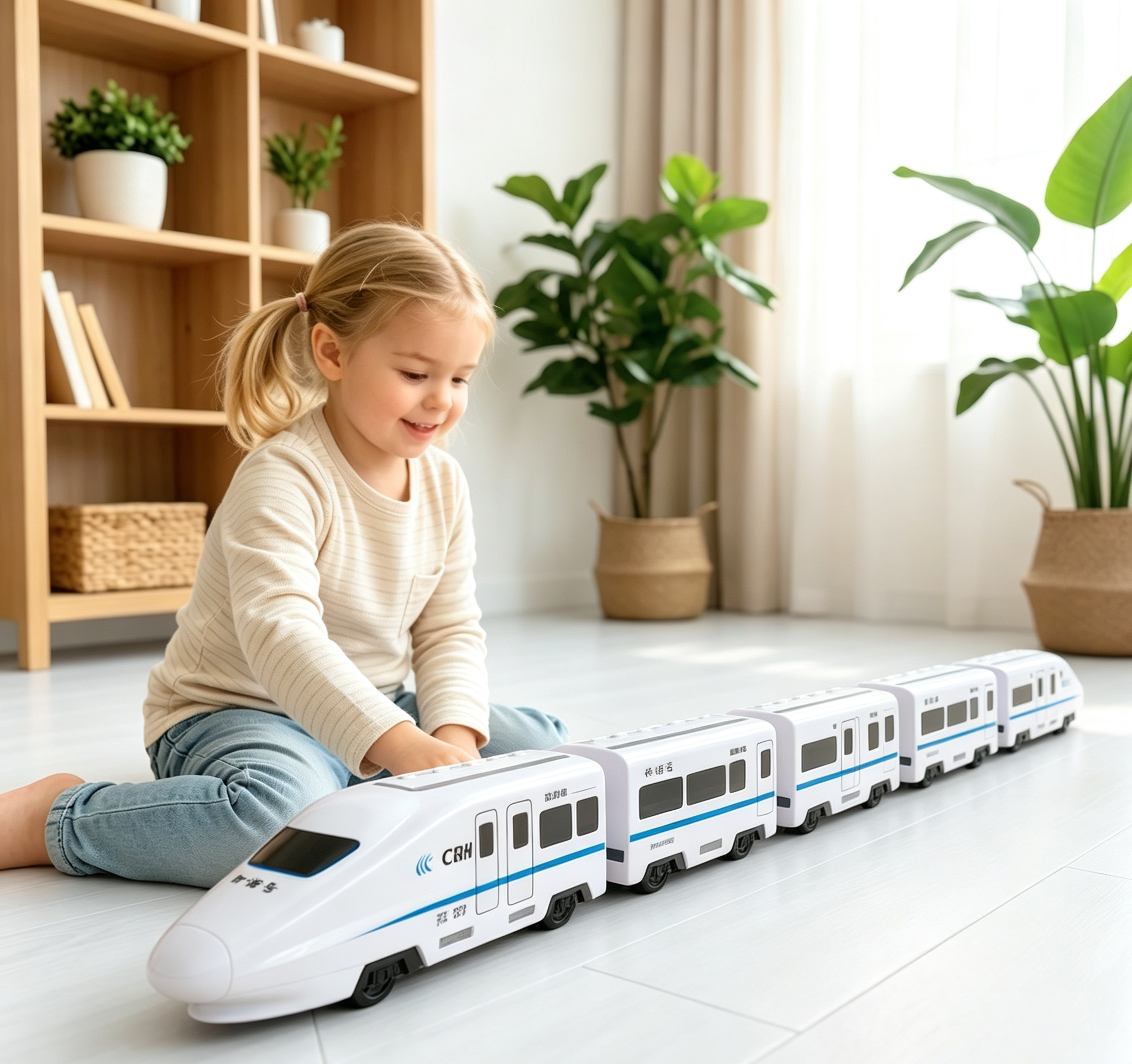 Kids DIY Electric High-Speed Train Set with Sound & Light