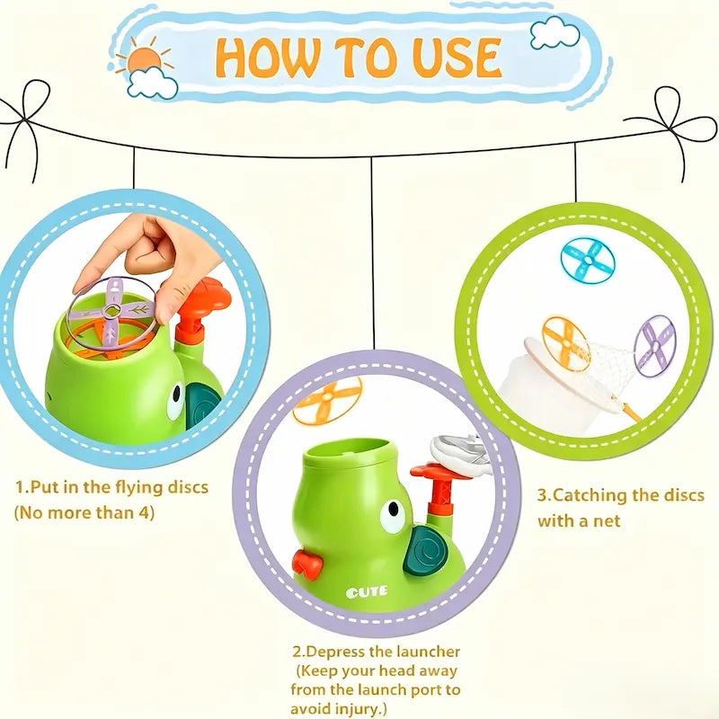 Kids Flying Disc Launcher & Catching Toy
