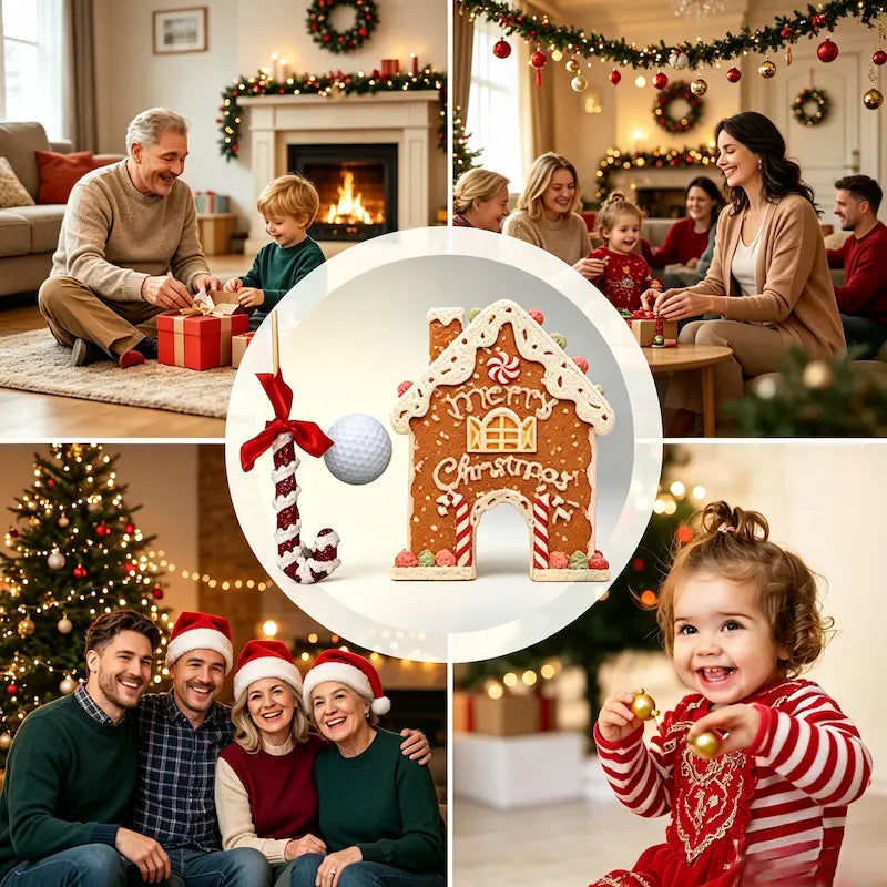 Christmas Gingerbread House Mini Golf Set Toy for Kids