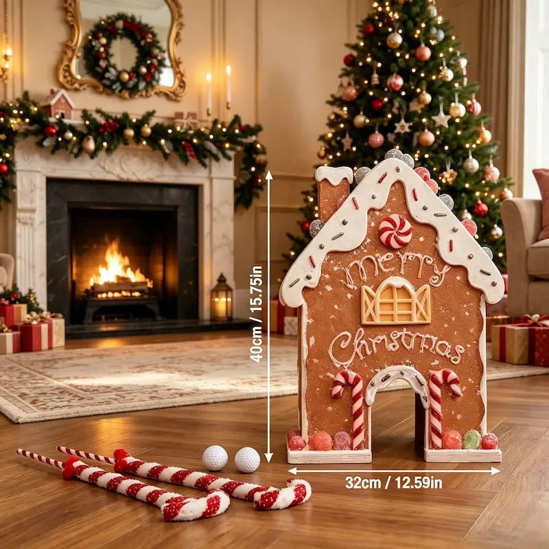 Christmas Gingerbread House Mini Golf Set Toy for Kids