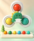 Baby Suction Cup Spinner Toys - 3-Pack Sensory & Bath Toys